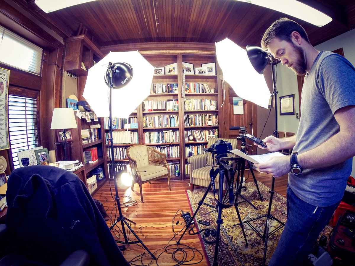 filming setup at Lyn Pace's office